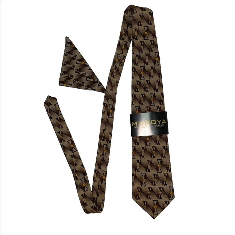 🆕 MUROYA New York Tokyo Mens Tie with Handkerchief